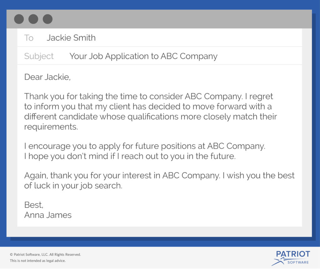 How To Write A Job Rejection Email Sample More For Application Cover 