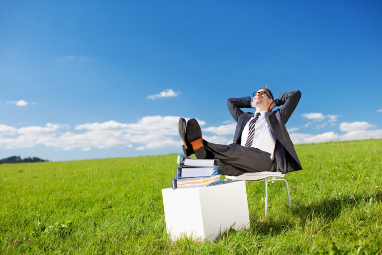 businessman relaxing outdoors