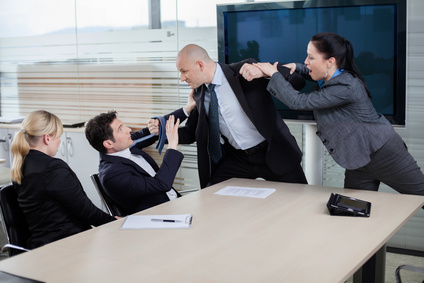 business people fighting