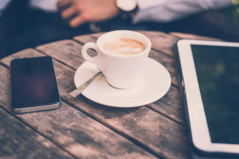 recruiters using a tablet device