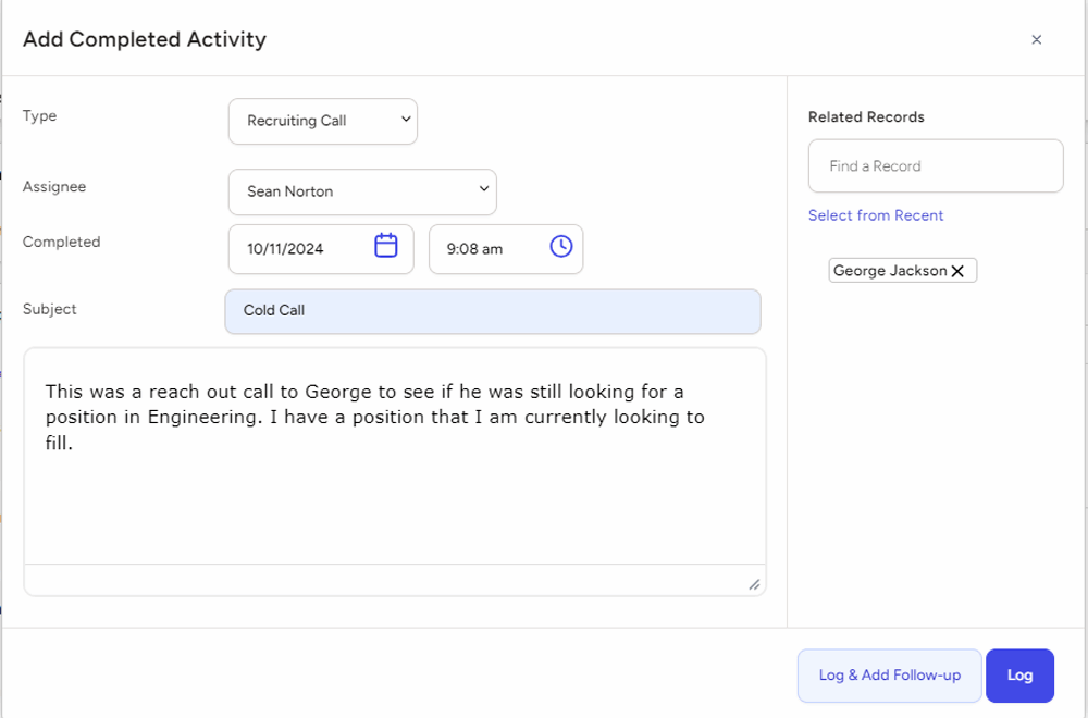 Activities in TE Recruit