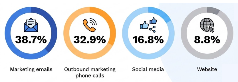 chart: Primary method of marketing in 2025