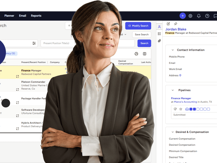 contact job screenshot with recruiter